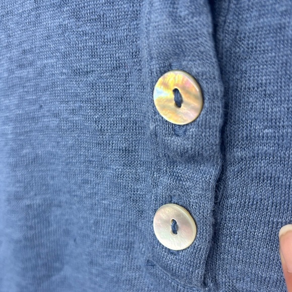 Joie Blue 100% Linen Sleeveless Henley Tank Top - Picture 12 of 12